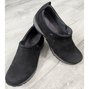 Dansko Womens Patti‎ Shoes Black Nubuck Leather Clogs Sz 42-US 11.5 Vibram Soles